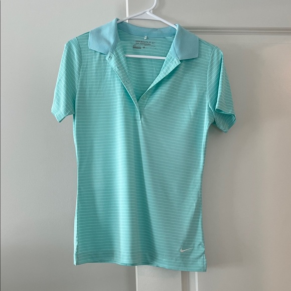 Nike Golf Dri Fit Aqua Striped Polo Shirt - Picture 1 of 4